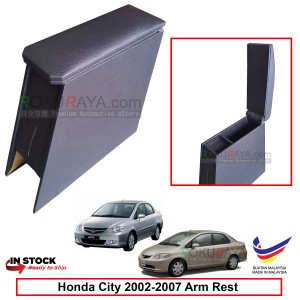 Honda City SEL (4th Gen) 2002-2008 4' Plywood PVC Armrest Center Console Box (Black)
